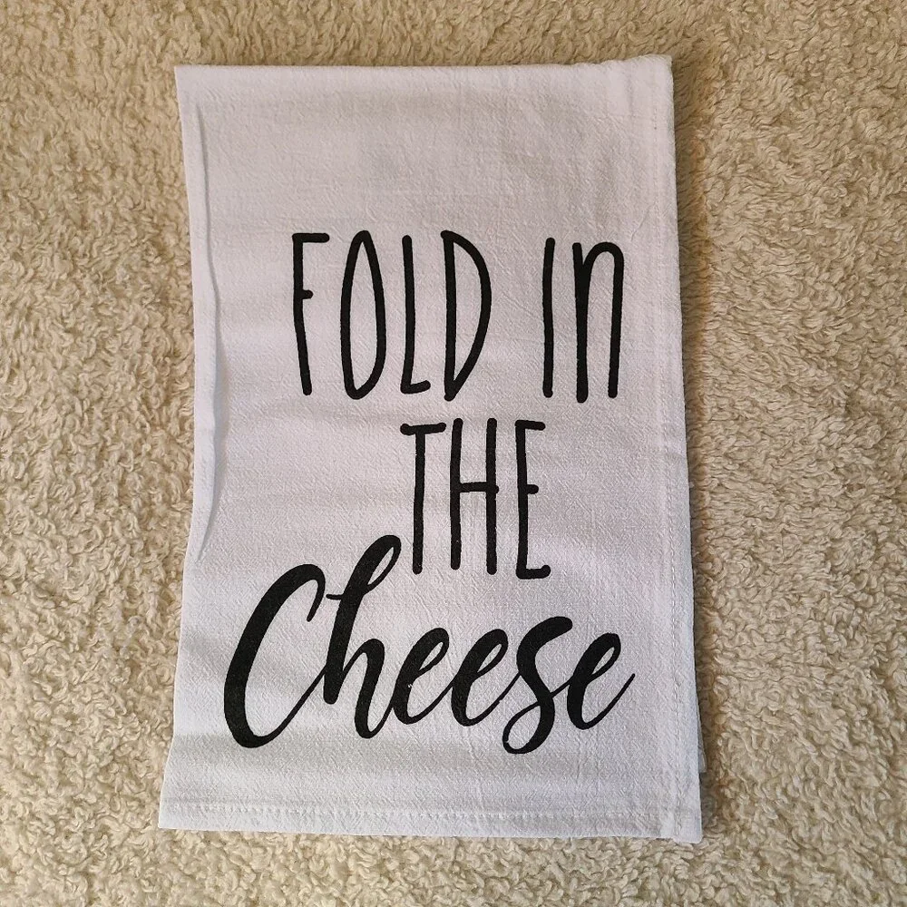 Set of Four White/Black Schitt's Creek Hand Towels